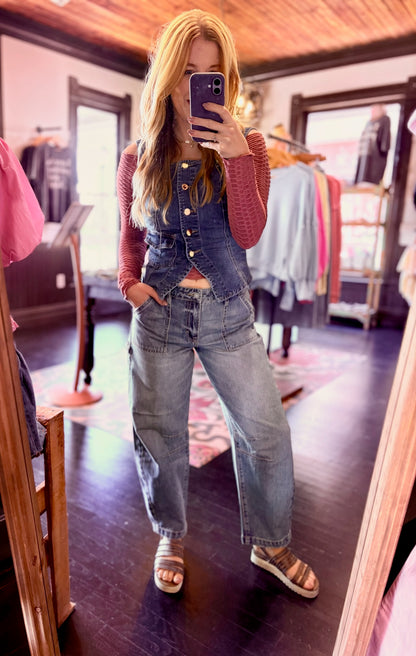 Denim Corset Vest