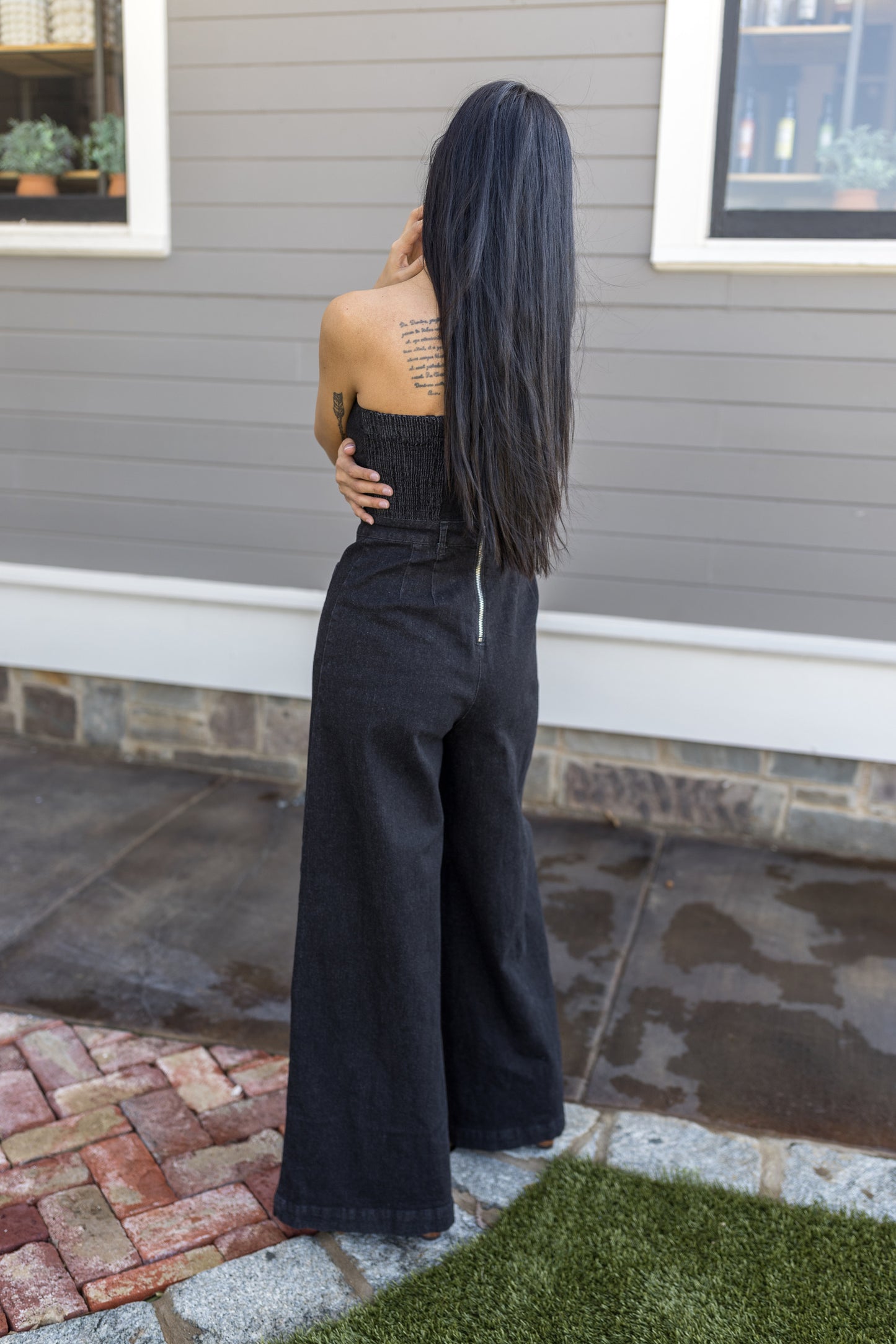 Merida Strapless Denim Jumpsuit