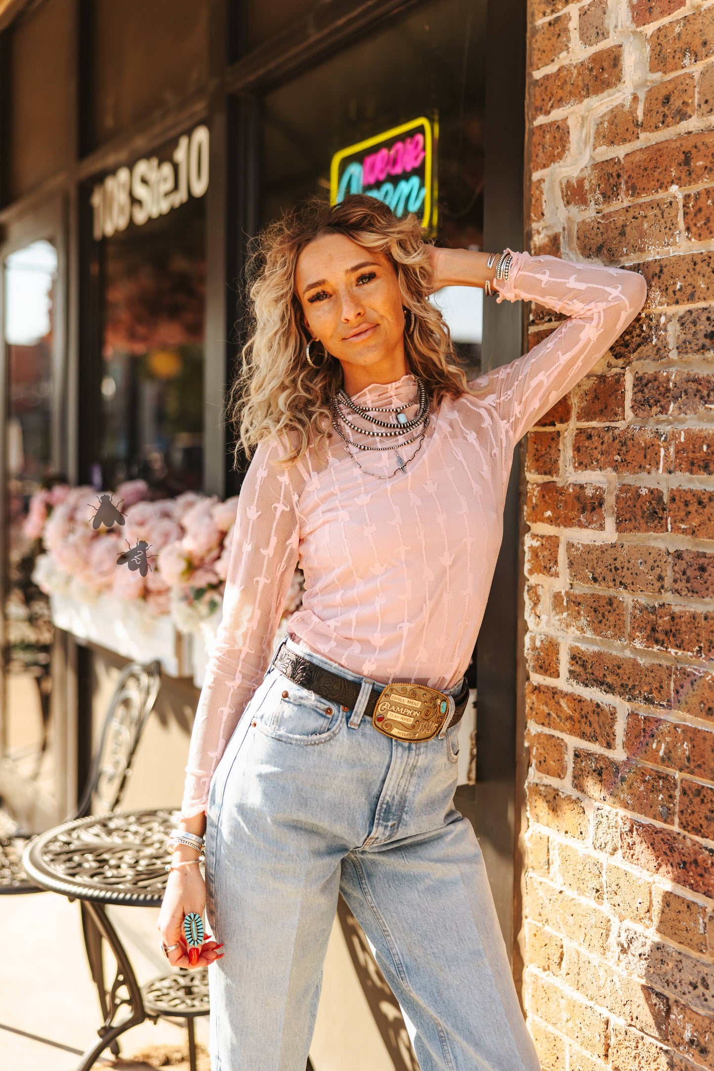 Lariat Lace Mesh Top