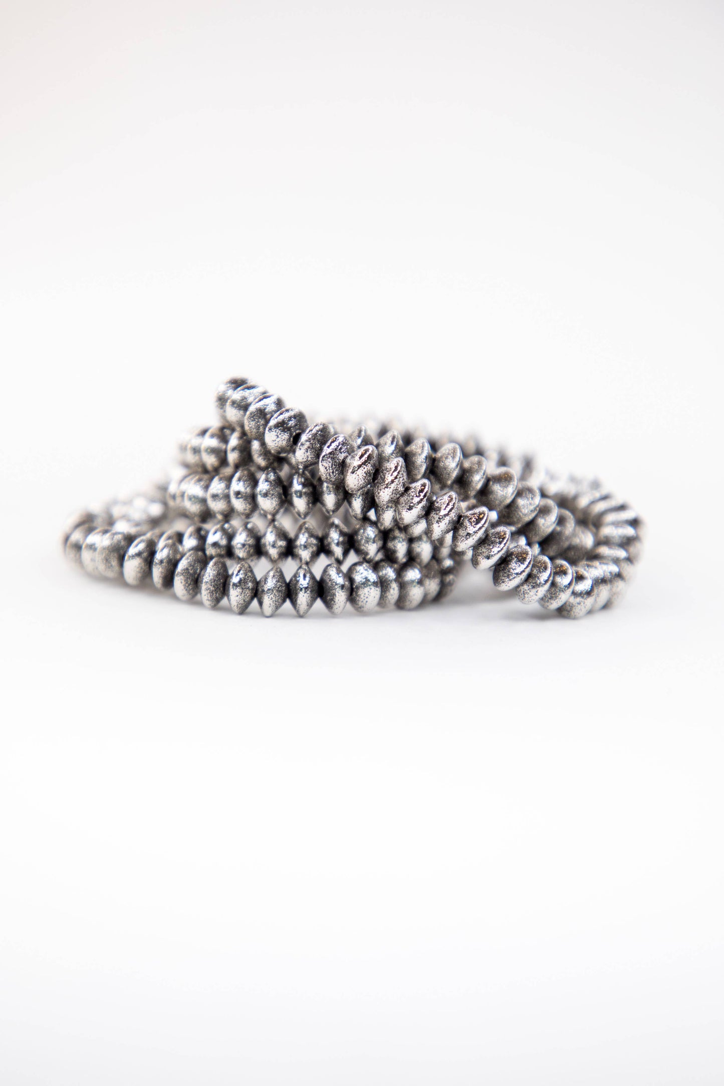 18K Gold Plated Burnished Bead Stretch Bracelet