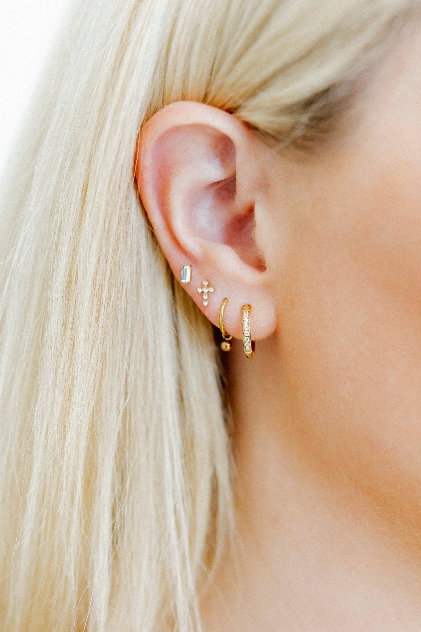 Screwback Stud Earrings - Amber Micro