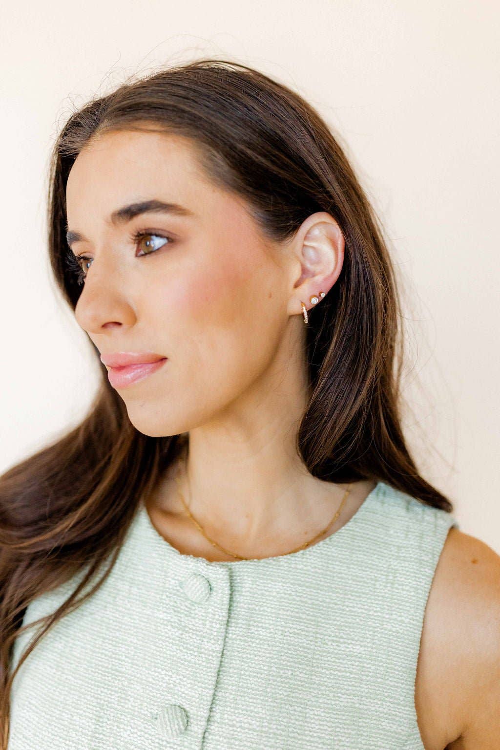Huggie Earrings - Scarlett Hoop Gold 12mm