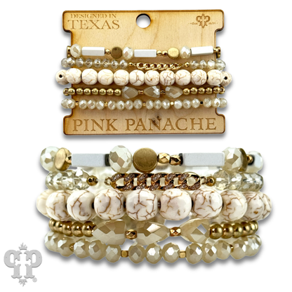 White/Gold Stone Bracelet