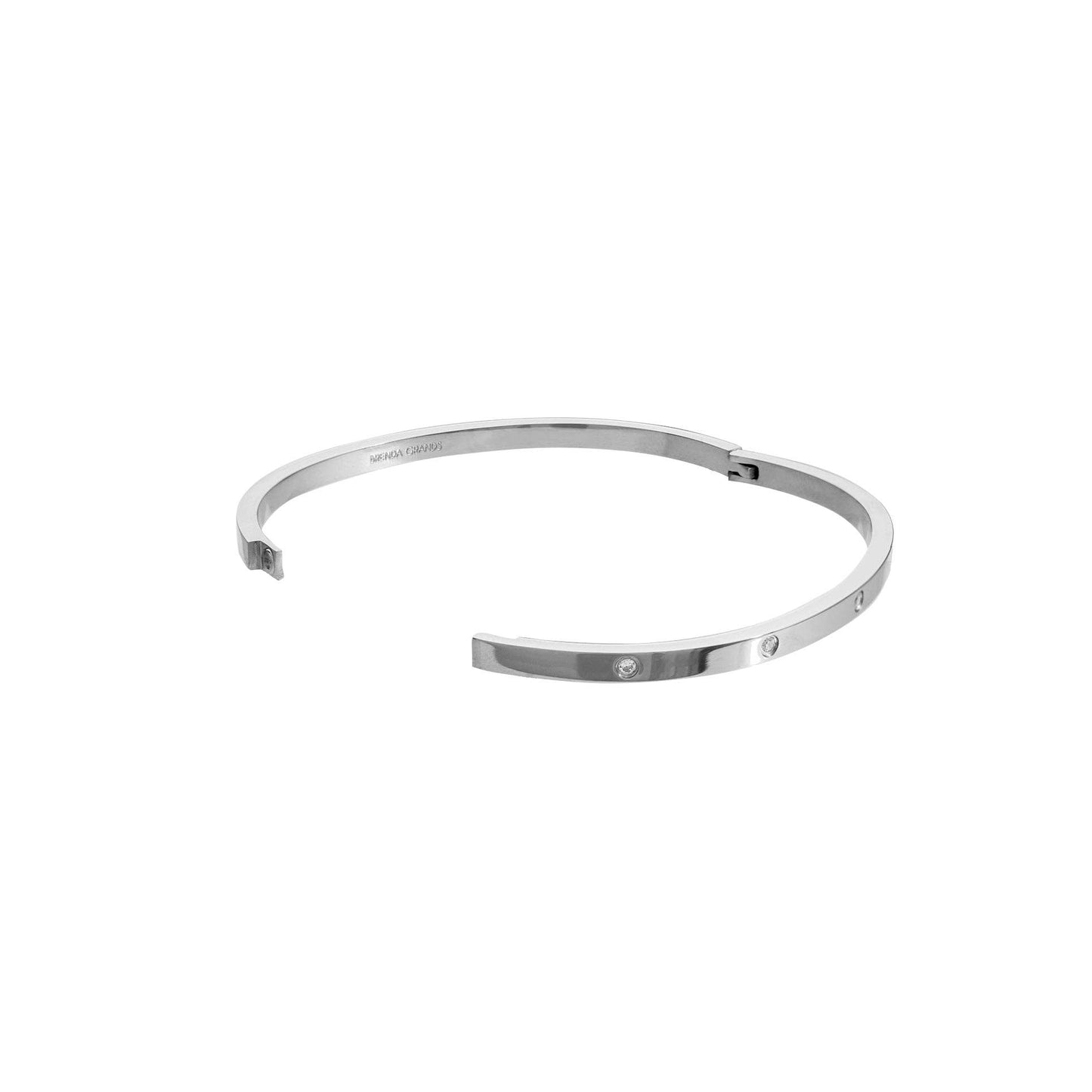 Waterproof Silver Diamond Bangle