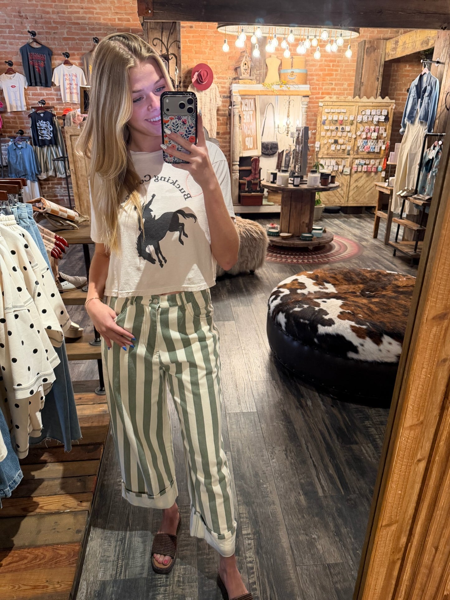 Olive You Forever Barrel Jeans