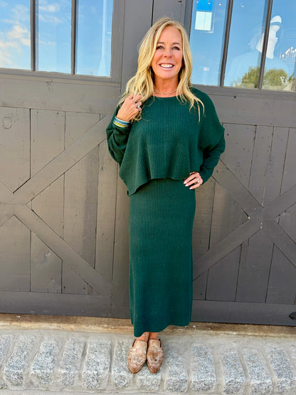 Emerald Sweater Dress Set