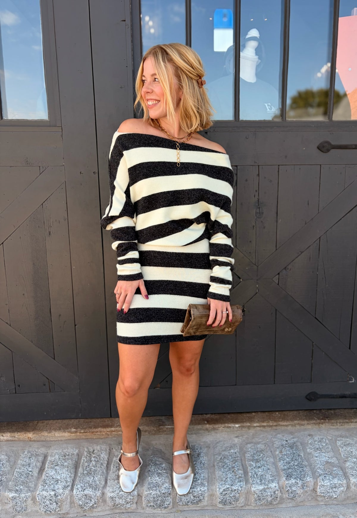 Always Never The Same Stripe Sweater Dress
