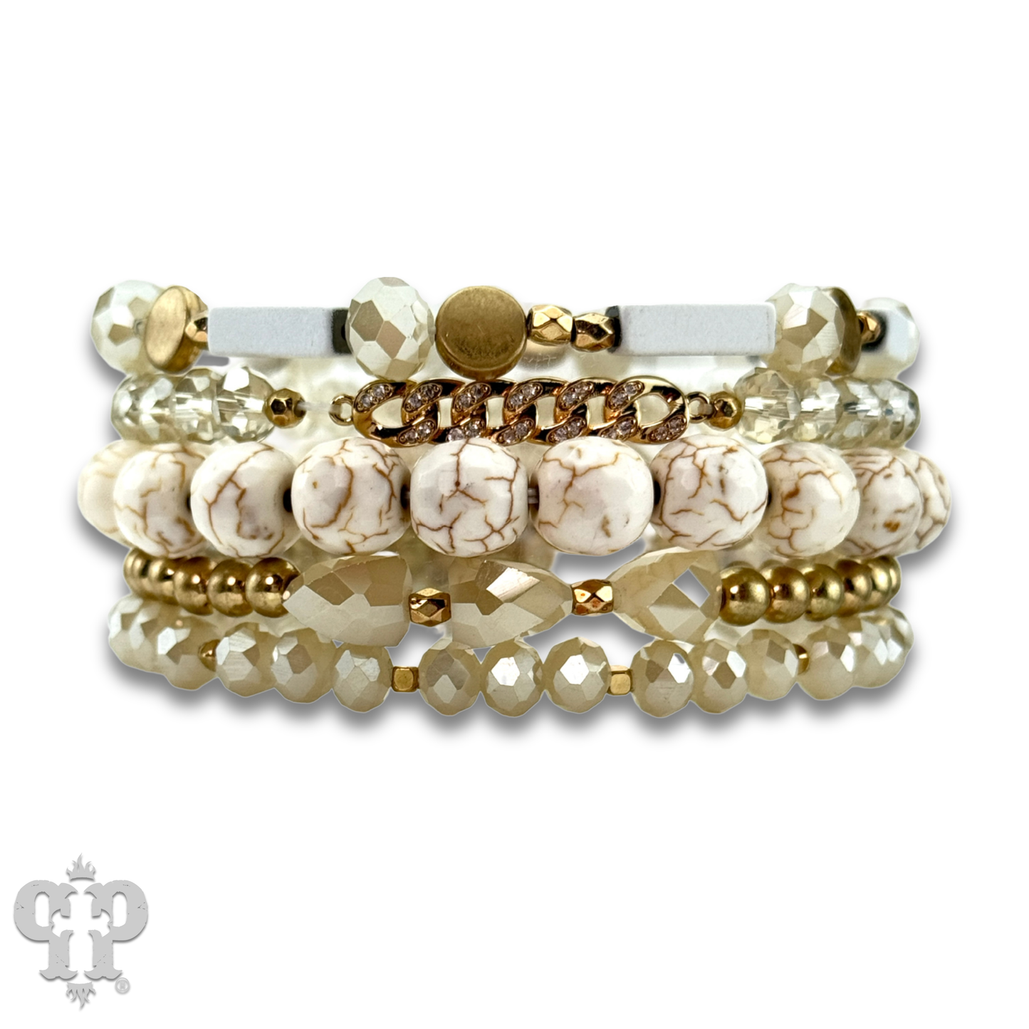 White/Gold Stone Bracelet