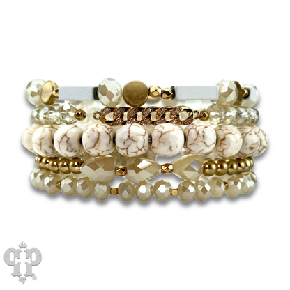 White/Gold Stone Bracelet