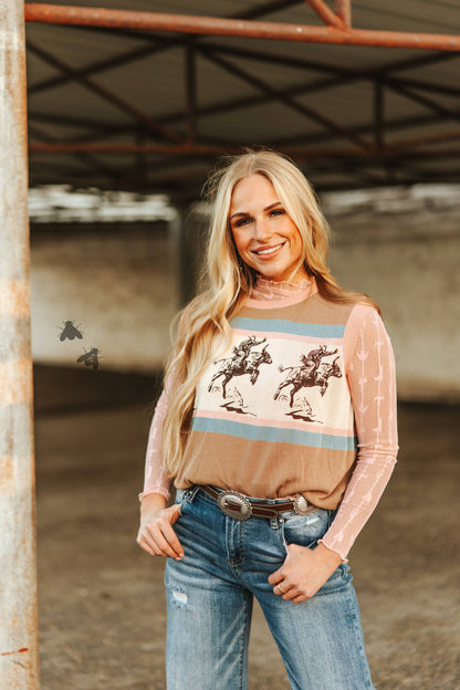 Lariat Lace Mesh Top