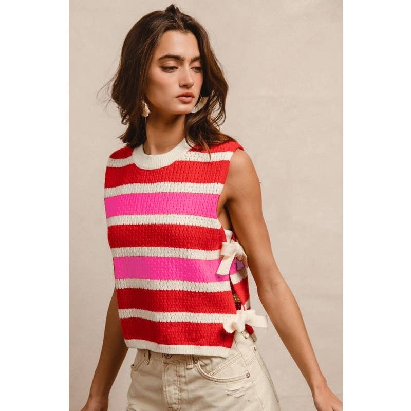 Side Tied Sweater Top