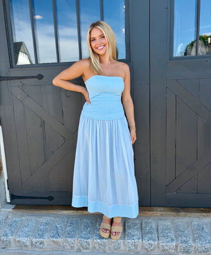 Baby Blue Midi Dress