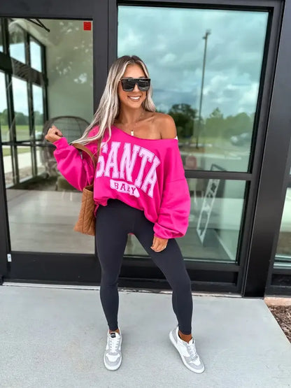 Santa Baby Off Shoulder Crewneck