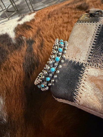 Burnished Silver & Turq Bracelet