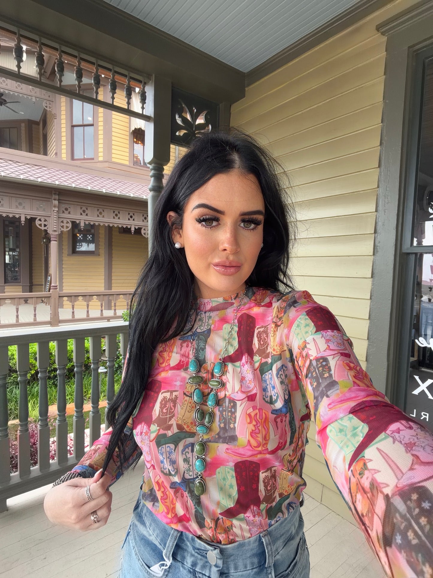 Kicking Boots Mesh Top