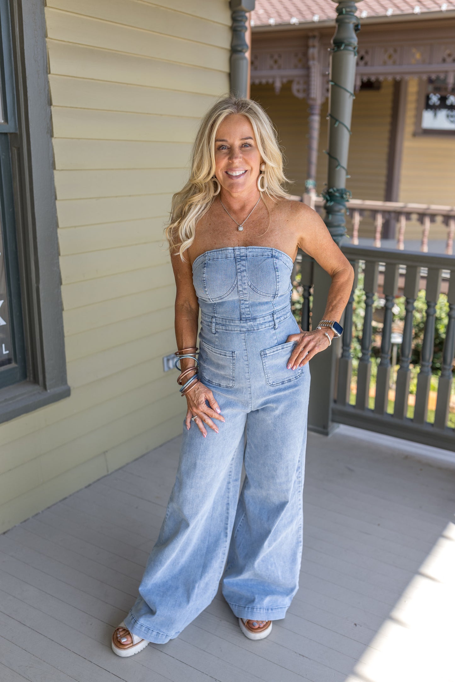 Merida Strapless Denim Jumpsuit