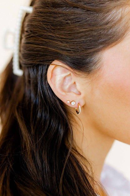 Huggie Earrings - Scarlett Hoop Gold 12mm