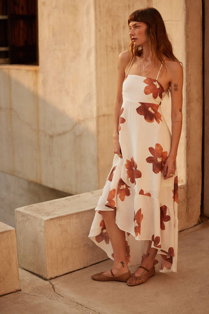 Floral Open Back Maxi Dress