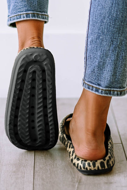 Leopard Print Thick Sole Slip Ons