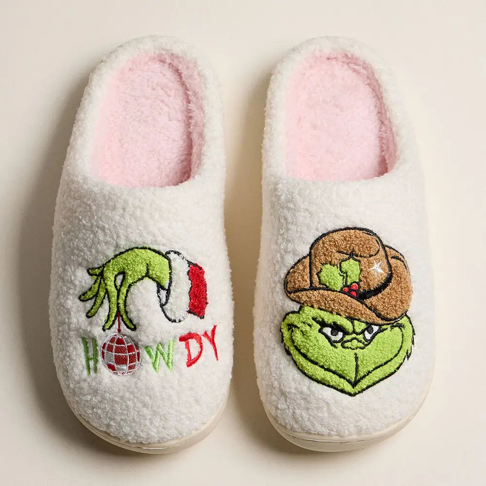 Howdy Western Grinch Slippers
