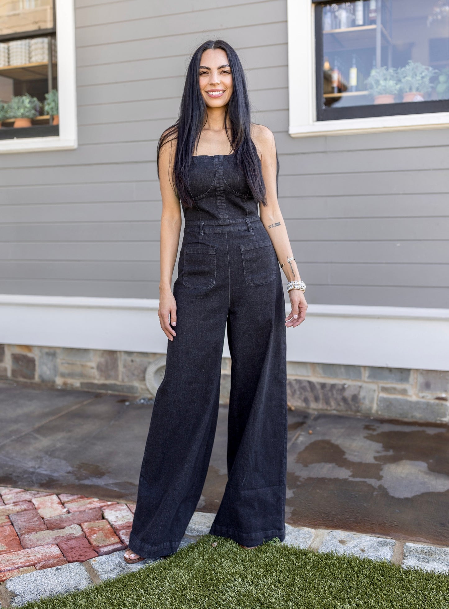 Merida Strapless Denim Jumpsuit