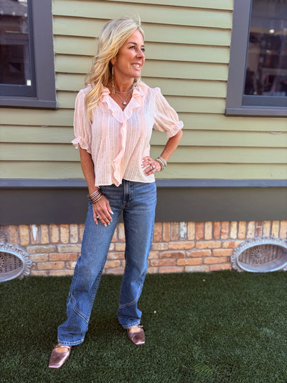 Ruffled Pink Top