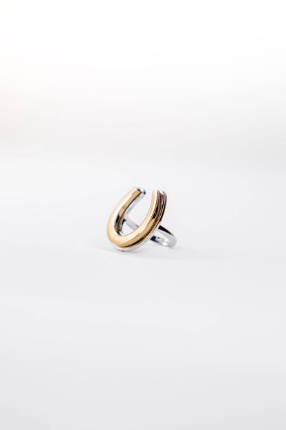 18K Plated Adjustable Horseshoe Ring