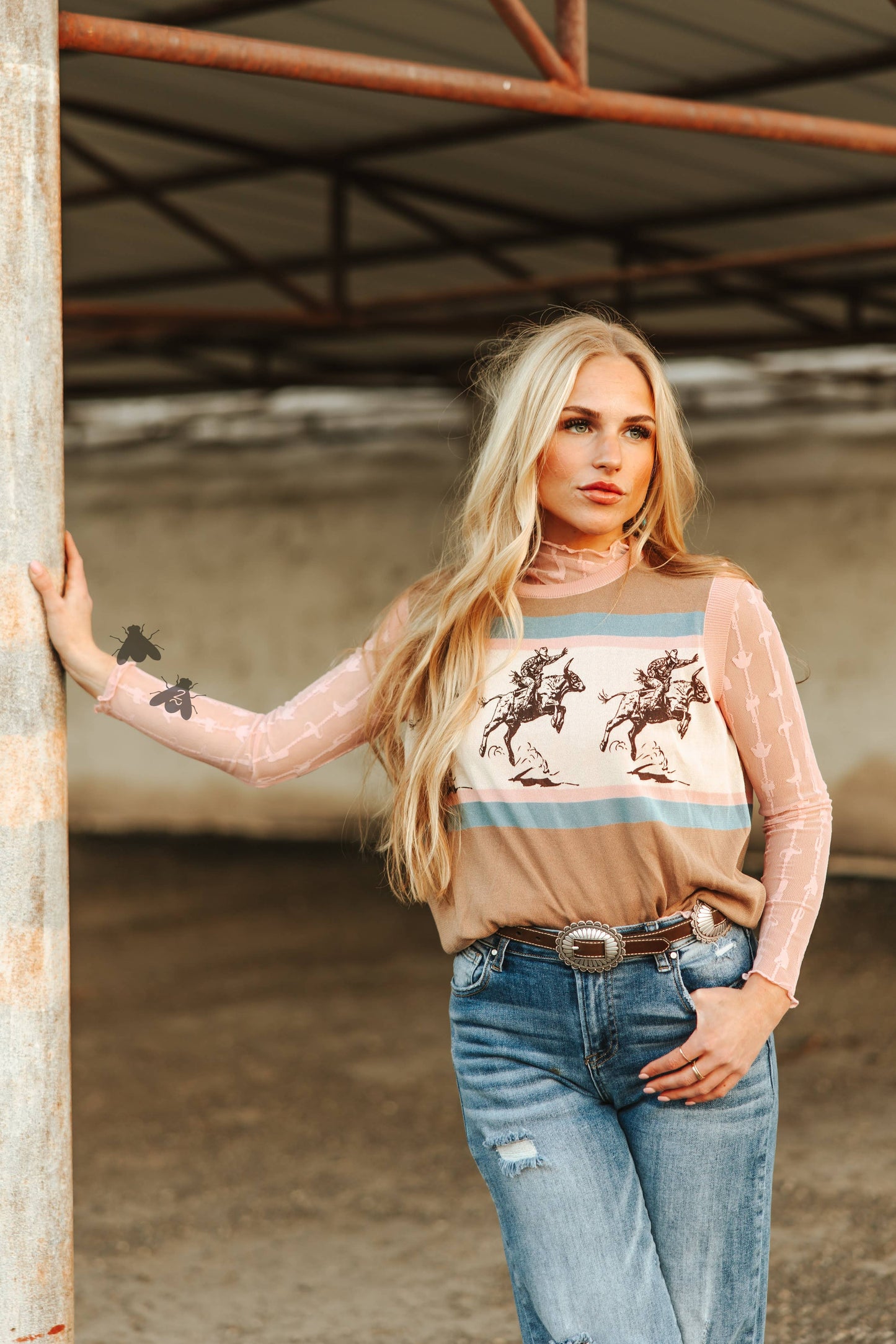 Lariat Lace Mesh Top
