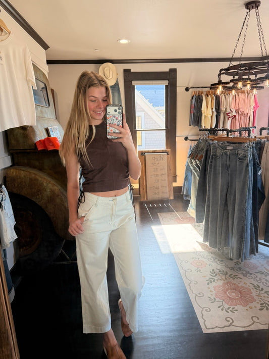 The Luna Top in Mocha