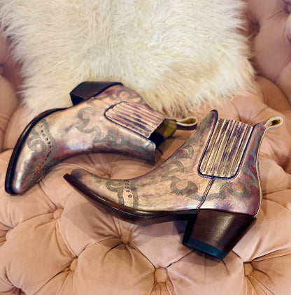 Shay Metallic Lavender Bootie by Old Gringo