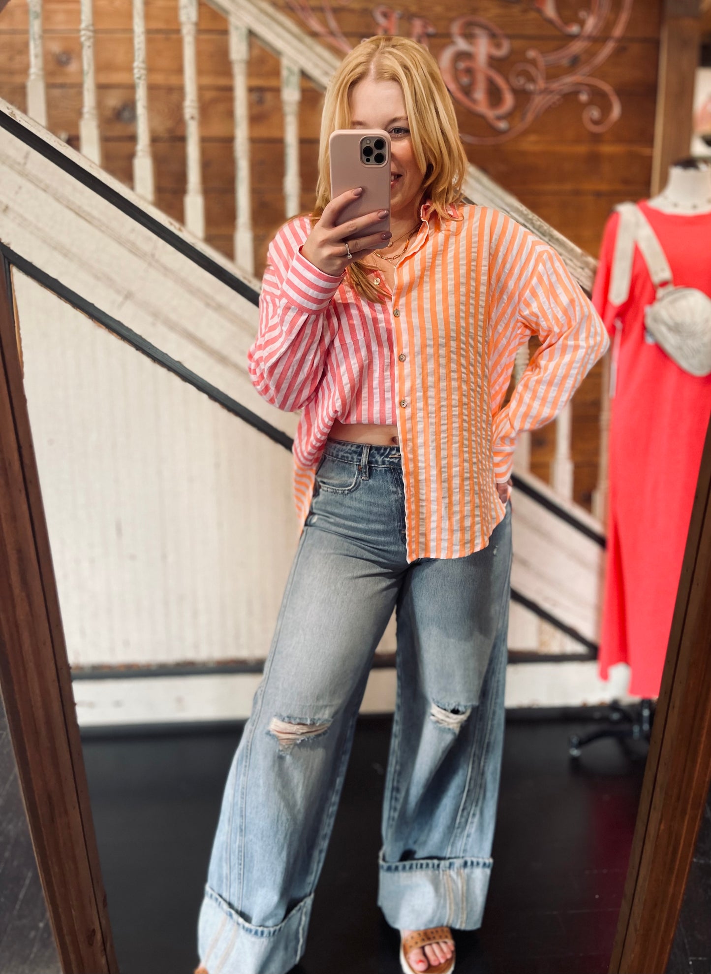 Just Peachy Button Down