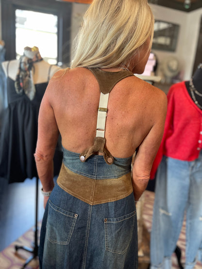 Dolly Denim Halter Dress
