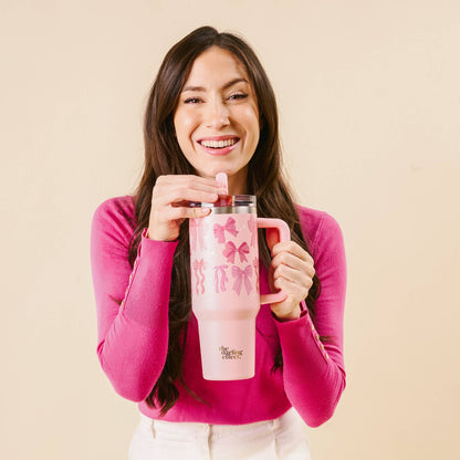 40oz Tumbler-Blushing Bows