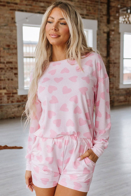 Heart Print Lounge Set