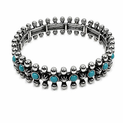 Burnished Silver & Turq Bracelet