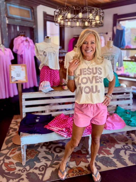 Jesus Loves You Boxy Crop