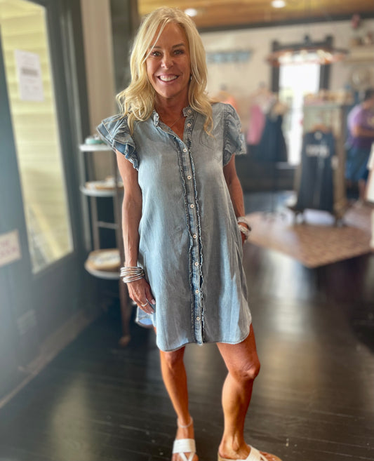 Kate Flutter Denim Dress