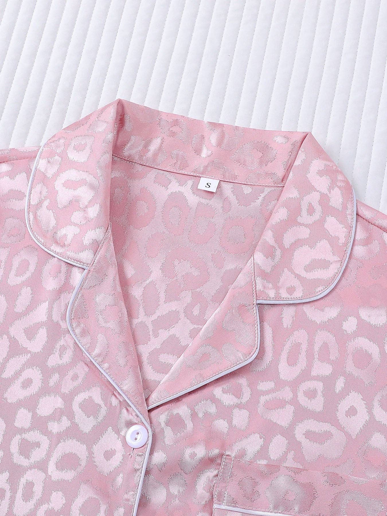 Leopard Print Silky Pajama Set