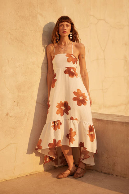 Floral Open Back Maxi Dress