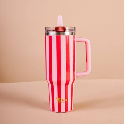 40 oz Flip Straw Tumbler Stripes