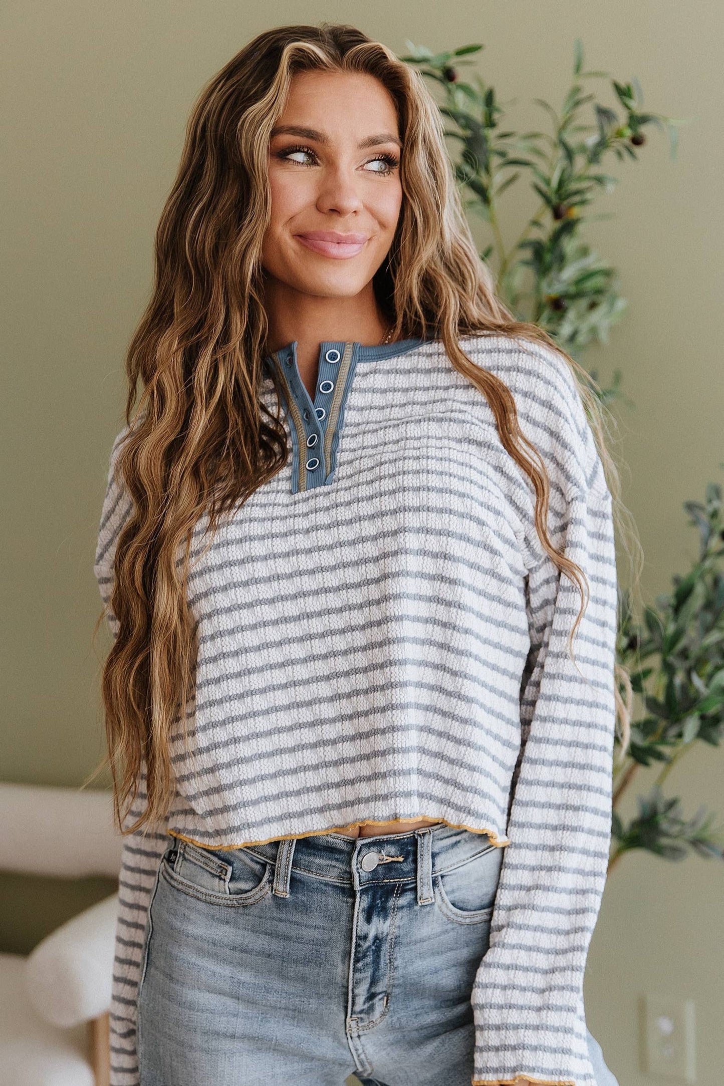 Tina Long Sleeve Henley Top