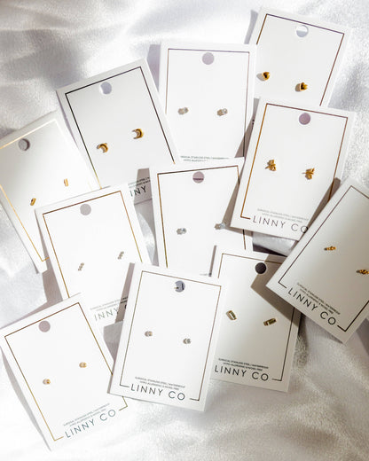 Screwback Stud Earrings - Amber Micro
