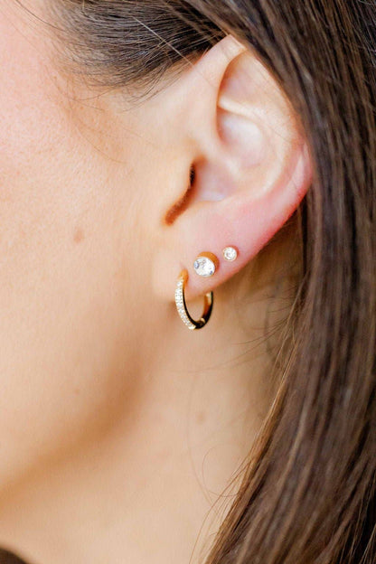Huggie Earrings - Scarlett Hoop Gold 12mm