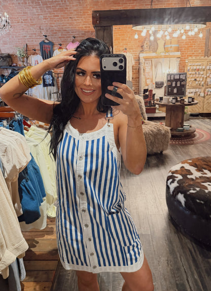 Seaside Stripe Overall Dress