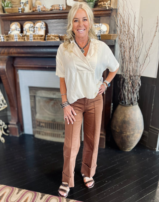 Chestnut Wide Leg Jean