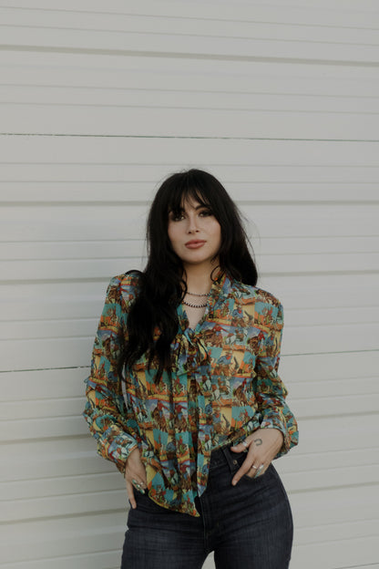 Howdy Hanny Yeehaw Tie Top