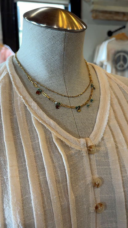 Backless Halter Pleat Tank