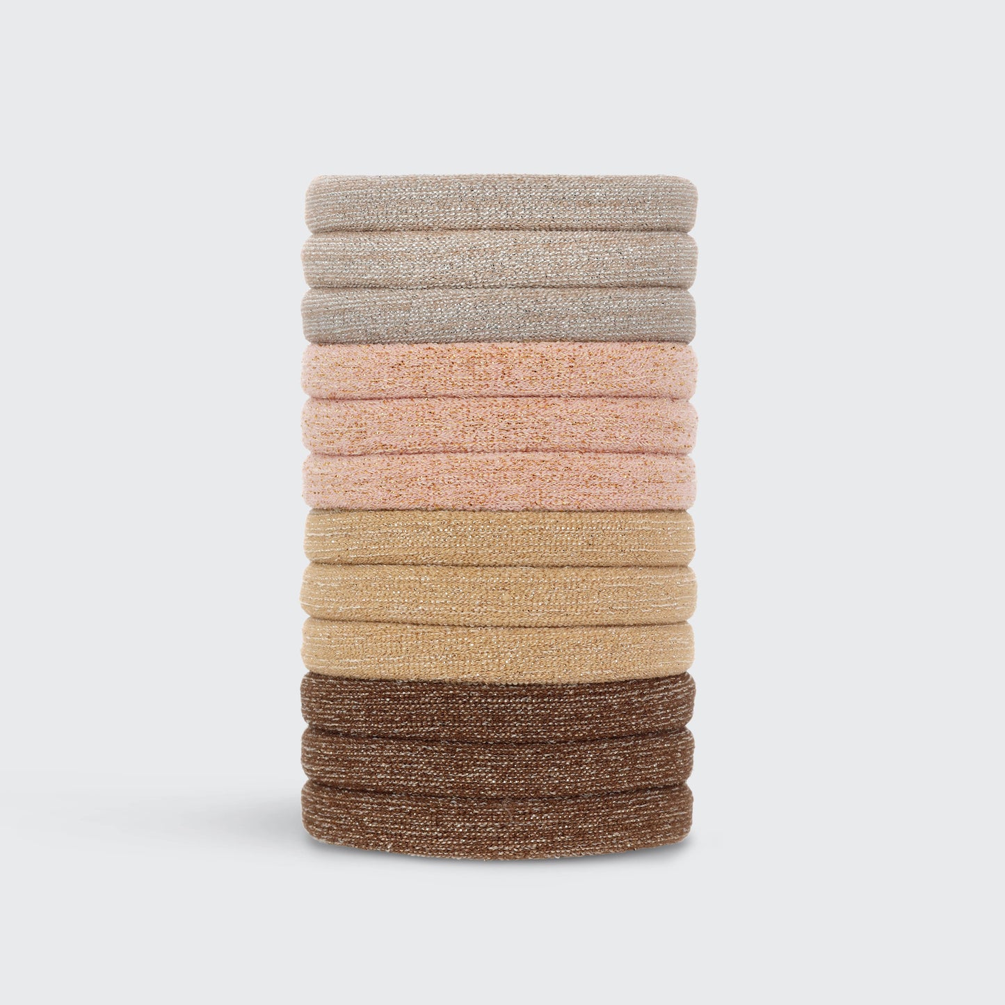 Recycled Nylon Glitter Elastics 12pc