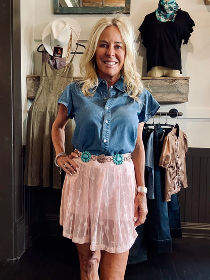 Dainty Denim Top