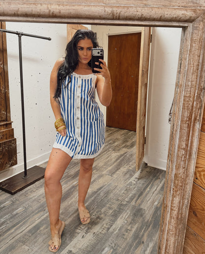 Seaside Stripe Overall Dress